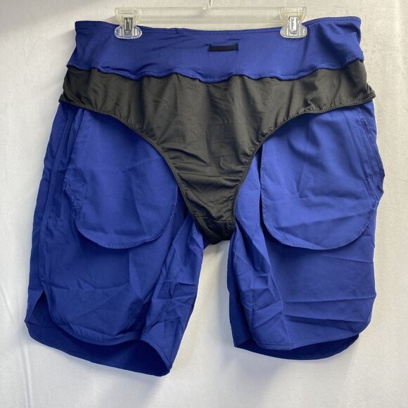 MAROAUT Zippered Side Pockets Athletic Running Lined Shorts Women XXL Blue New - Picture 10 of 14